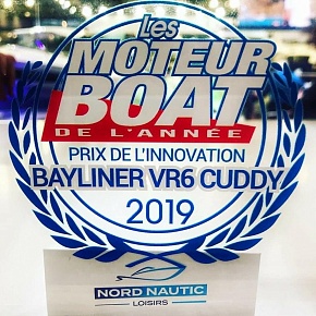 Катер Bayliner VR 6 O Cuddy удостоен премии на Paris Boat Show 2019